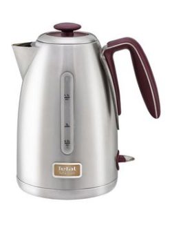 Tefal Ki2605Uk Maison Kettle In Metal And Pomegranate Red